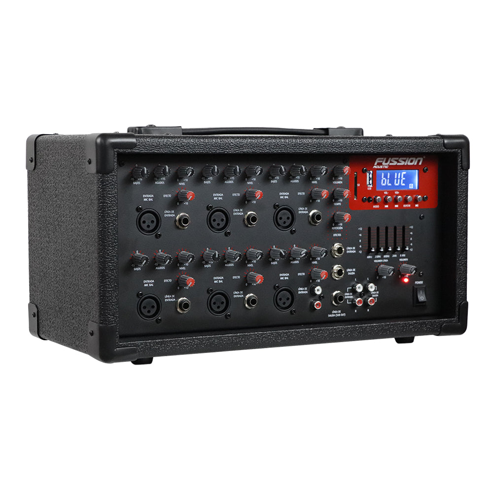 MIX-1406USB Mezcladora con amplificador de 6 canales 3 500W P.M.P.O