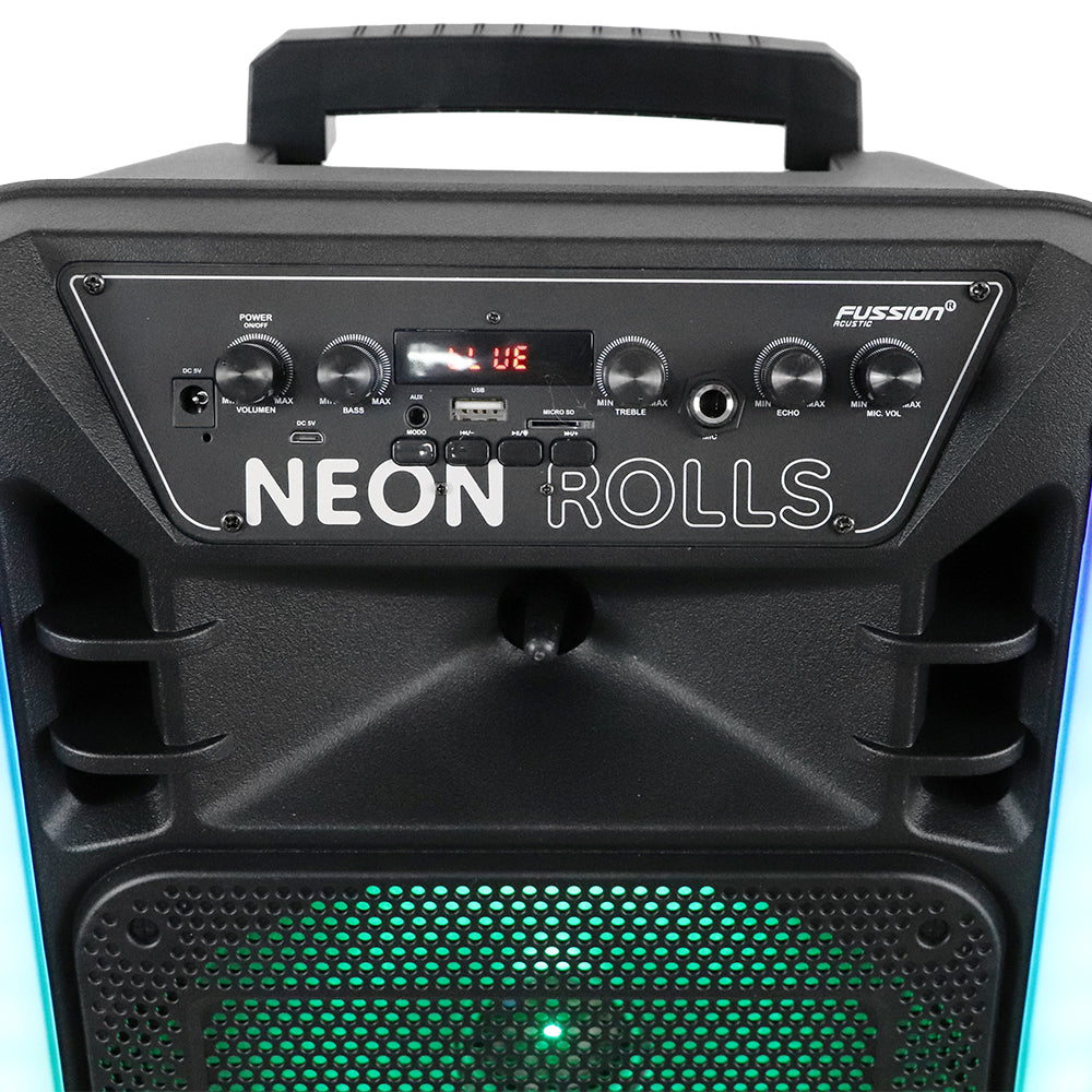 PBS-12018 Bafle amplificado de 12" y 25 000W P.M.P.O de potencia NEON ROLLS