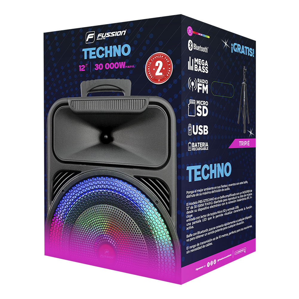 PBS-12TECHNO BAFLE AMPLIFICADO 12" 30 000 W P.MP.O