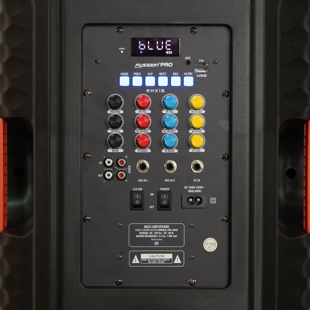 Bafle Amplificado 15” con Tripié y Micrófono – Fussion Pro PBS-15032