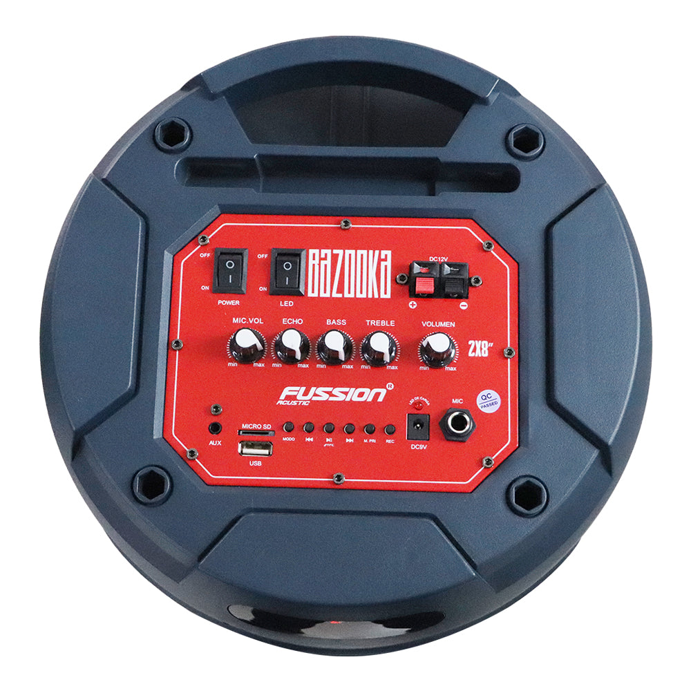PBS-2X8004BL Bafle Amplificado FUSSION ACUSTIC 2x8" 40,000W P.M.P